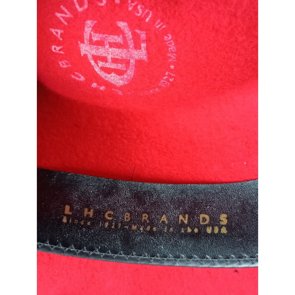 LHC Brand Western Lady Gambler Hat Women's Size Medium Felt Concho Made In USA - Picture 8 of 9